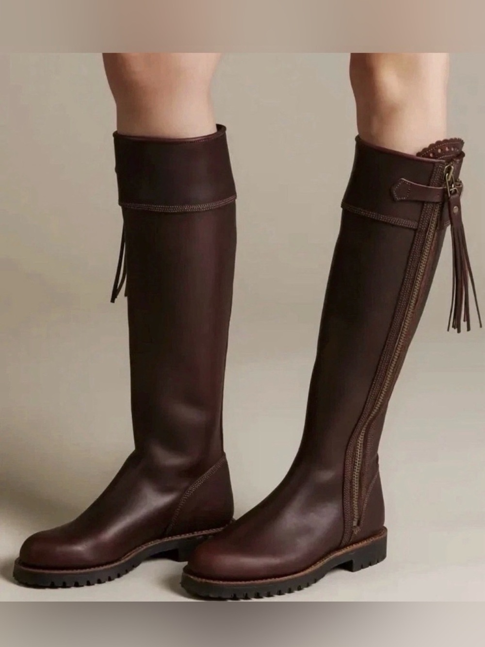 Penelope Chilvers Brown Leather Knee High Riding Boots US 8  $790 NEW